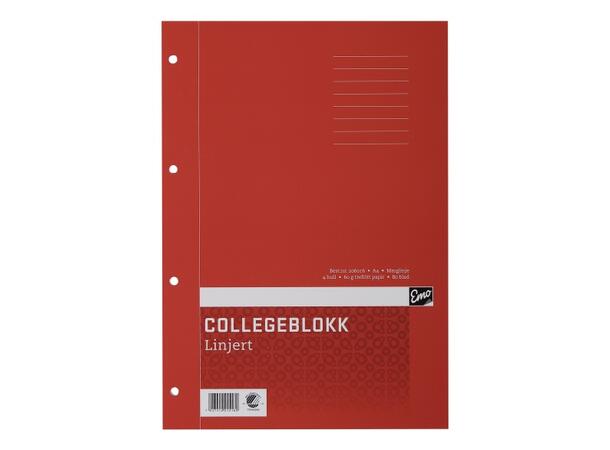 Collegeblokk A4 Lin. 80 blad  (2) Miljømerket 